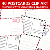 Postcard Templates Clip Art Set