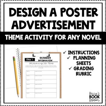 Preview of Poster Advertisement for Novel - A Theme Activity - Perfect for ANY Novel