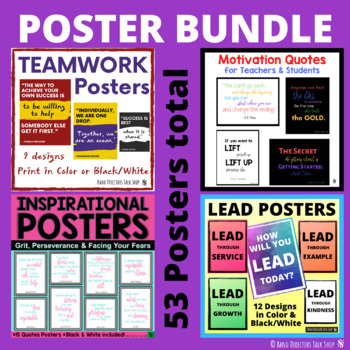 Preview of Motivation, Inspiration, Teamwork & Leadership Posters Bundle (53 images!)