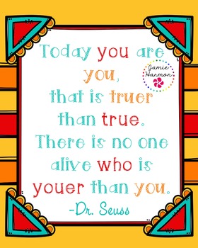Poster: Dr. Seuss' Youer than You by Jamie Harmon | TPT