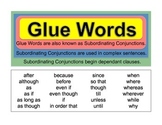 Poster - Glue Words - Subordinating Conjunctions
