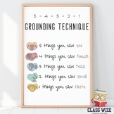 Poster Grounding Techniques, Calm Corner Essentials Zones 