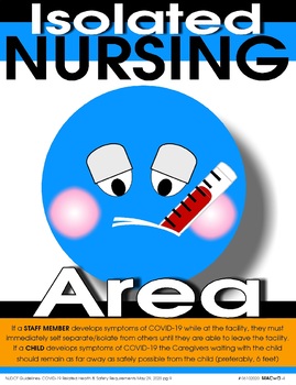 Preview of Poster: School Reopening - NJDCF Guidelines - ISOLATION NURSING AREA