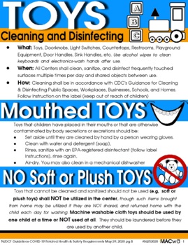 Preview of Poster: School Reopening - NJDCF Guidelines - TOYS CLEANING AND DISINFECTING