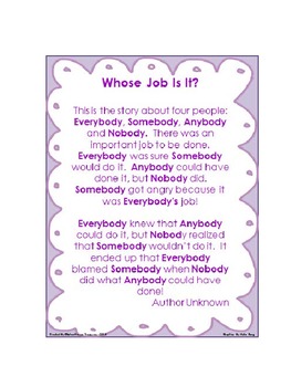 Poster: Whose Job Is It? by Schoolhouse Treasures | TpT