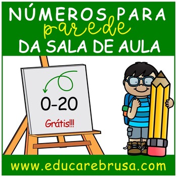 Preview of Português, Poster de Parede Números 0-20 Borboleta
