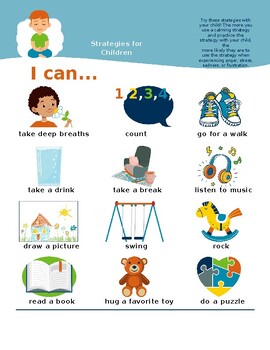 Preview of Poster for Strategies to help students calm down in Eng. &Spanish(Editable doc.)