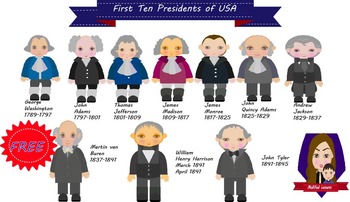 Preview of First Ten Presidents of the United States of America (FREE)