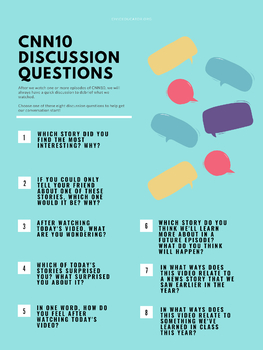 Preview of Poster with 8 Discussion Questions to Use with CNN10