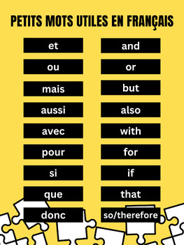 Preview of Poster with high-frequency words in French (conjunctions, adverbs)