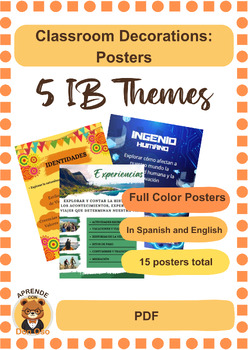 Posters - 5 Language B themes IB in Spanish and English by Aprende con ...