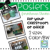 Posters Farmhouse Theme FREE  ~ Back to school Posters for