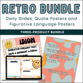 Posters, Figurative Language, Daily Slides Retro Groovy Cl