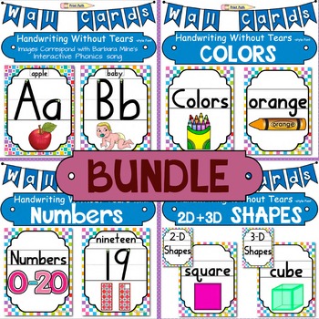 Preview of Posters: Letters, Colors, Numbers, Shapes BUNDLE Handwriting Without Tears style