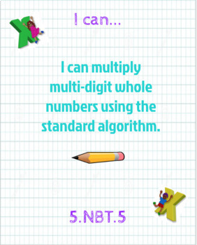 Preview of Posters: Multiplication and Division Strategies with "I can" statements