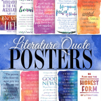 Preview of Posters: Quotes about Reading and Love of Literature from Famous Authors