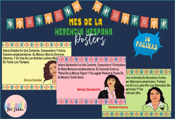Preview of Pósters del Mes de la Herencia Hispana | Pósters de líderes hispanos famosos
