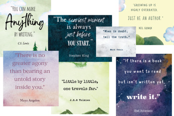 Preview of Posters for ELA Classrooms - Inspirational Quotes from Famous Authors