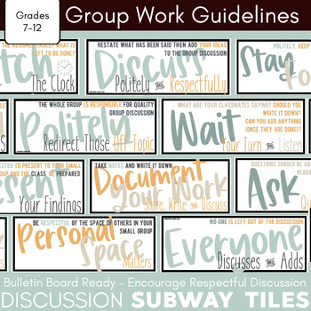 Preview of Class Rules Posters for Middle School & High School: Group Work, Cooperative