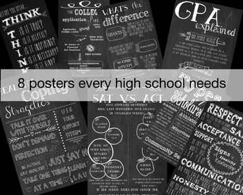 Preview of Posters for High School Counselors (UPDATED SAT and ACT CHANGES FOR 2016)
