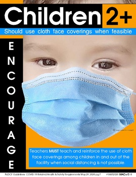 Preview of Poster: School Reopening - NJDCF Guidelines - CHILDREN WEAR A FACE MASK