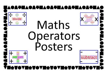 Preview of Posters for the four math operators