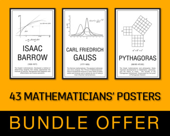 Preview of Posters of 43 Mathematicians - Bundle Offer