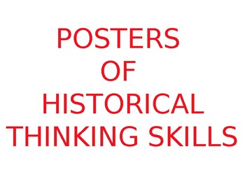 Preview of Posters of Historical Thinking Skills(Editable)
