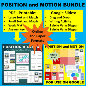 Preview of Position and Motion Sort & Match Activity -Google & Paper Combo Bundle