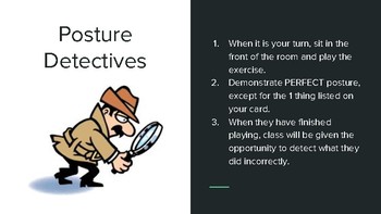 Preview of Posture Detective Game for Beginning Band