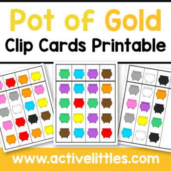 Preview of Pot of Gold Clip Cards Printable