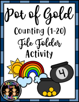 Preview of Pot of Gold Counting (1-20) File Folder March Math Center Activity