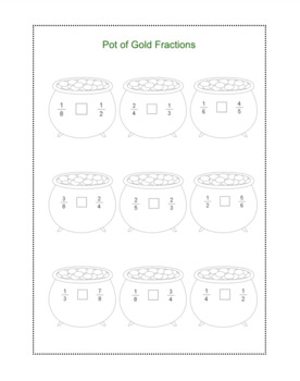 Preview of Pot of Gold Fractions activity