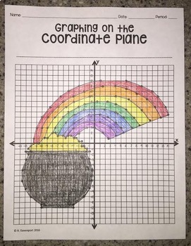 Preview of Pot of Gold and Rainbow - Graphing on the Coordinate Plane Mystery Picture
