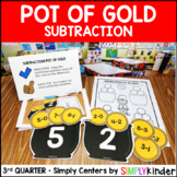 Pot of Gold Subtraction Center - Kindergarten Math Center
