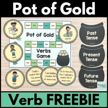Preview of Pot of Gold Verbs Grammar & Language Activity for St. Patrick's Day FREEBIE