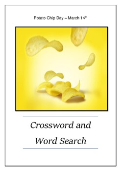 Potato Chip Day March 14th Crossword Puzzle Word Search Bell Ringer