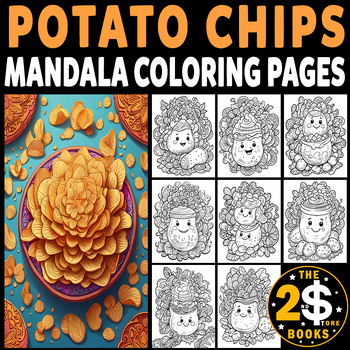 Preview of Potato Chips Mandala Coloring Book – 10 Pages