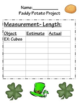 Preview of Potato Project- St. Patrick's Day