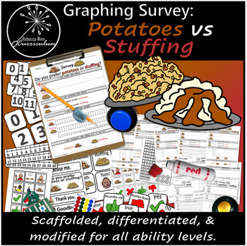 Preview of Potatoes vs Stuffing Survey | Graphing Survey | Comparison | Special Education