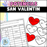Potencias matemáticas  San Valentin | Exponents and powers