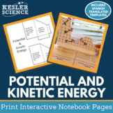 Potential & Kinetic Energy Interactive Notebook Pages - Paper INB