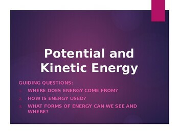 Preview of Energy: Bend #1 Potential & Kinetic Energy PowerPoint