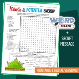 Potential Kinetic Energy Word Search Puzzle Vocabulary Act