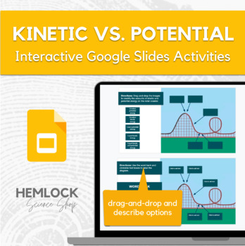 Preview of Potential / Kinetic Energy on Roller Coaster - drag-and-drop, describe in Slides