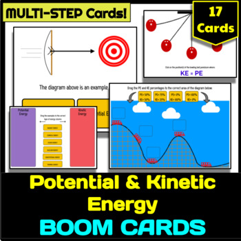 Preview of Potential and Kinetic Energy Boom Cards - Digital Task Cards