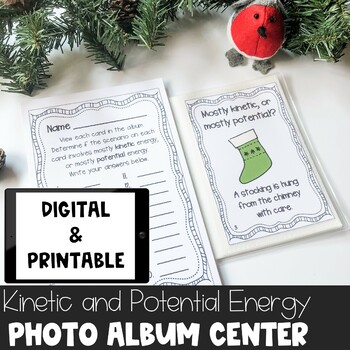 Preview of Potential and Kinetic Energy Christmas Science Activity - Digital and Print