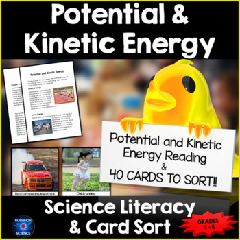 Preview of Potential and Kinetic Energy, Science Literacy, Card Sort, NGSS, CCSS