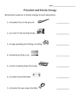 Potential and Kinetic Energy Review by Annette Hoover  TpT