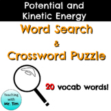 Potential and Kinetic Energy Word Search and Crossword Puzzle